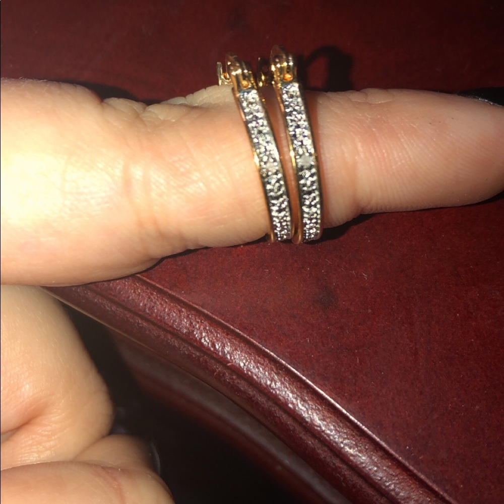 Gold and Diamond Hoops